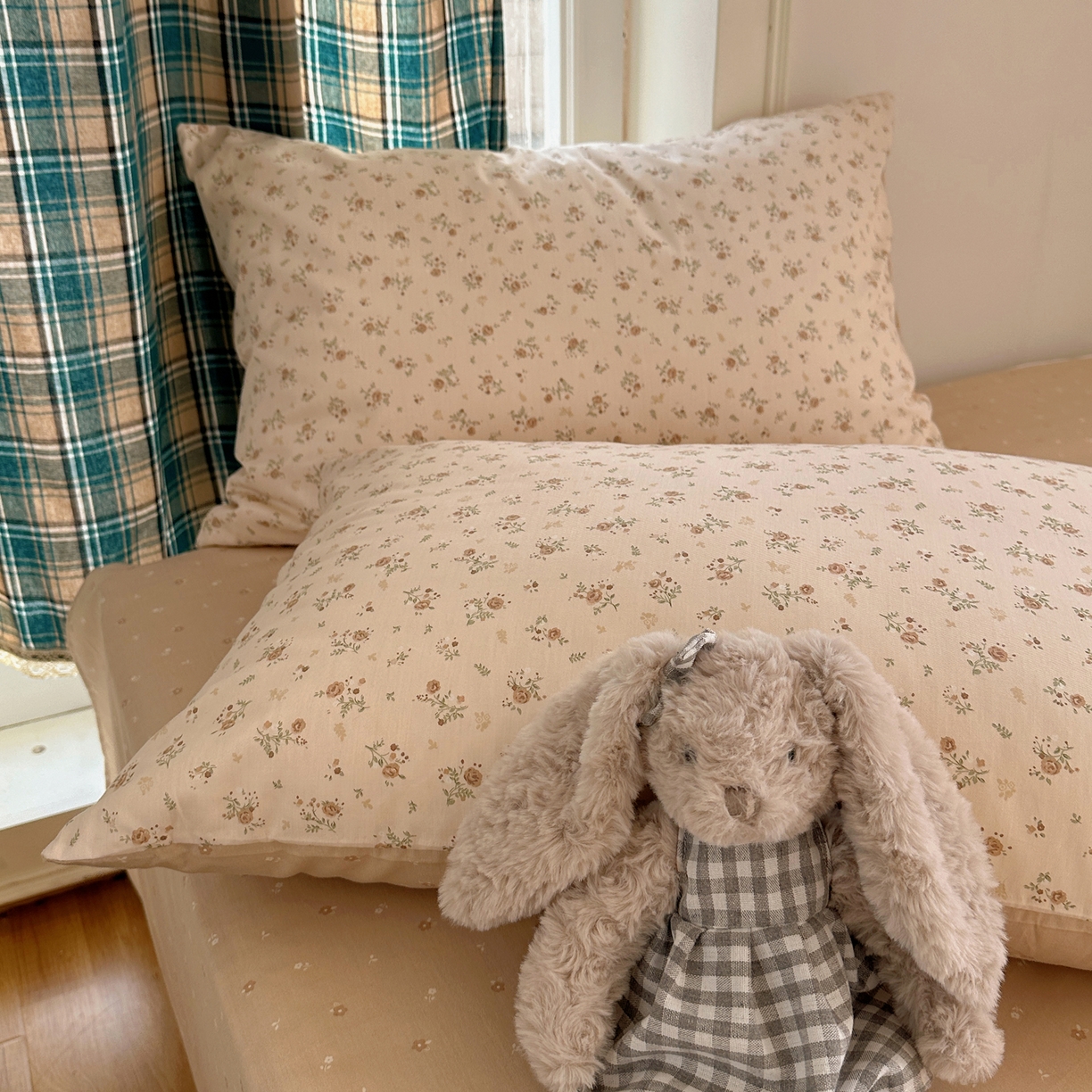 91家纺网 家纺一手货源 找家纺 XIWEN-希文家纺 2026春夏新款40支全棉纯棉13372小清新印花四件套 温婉