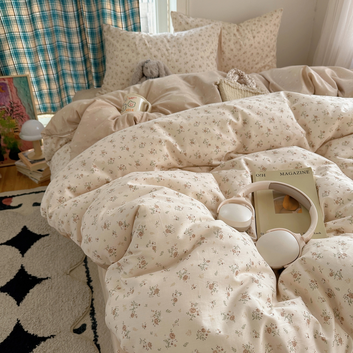 91家纺网 家纺一手货源 找家纺 XIWEN-希文家纺 2026春夏新款40支全棉纯棉13372小清新印花四件套 温婉