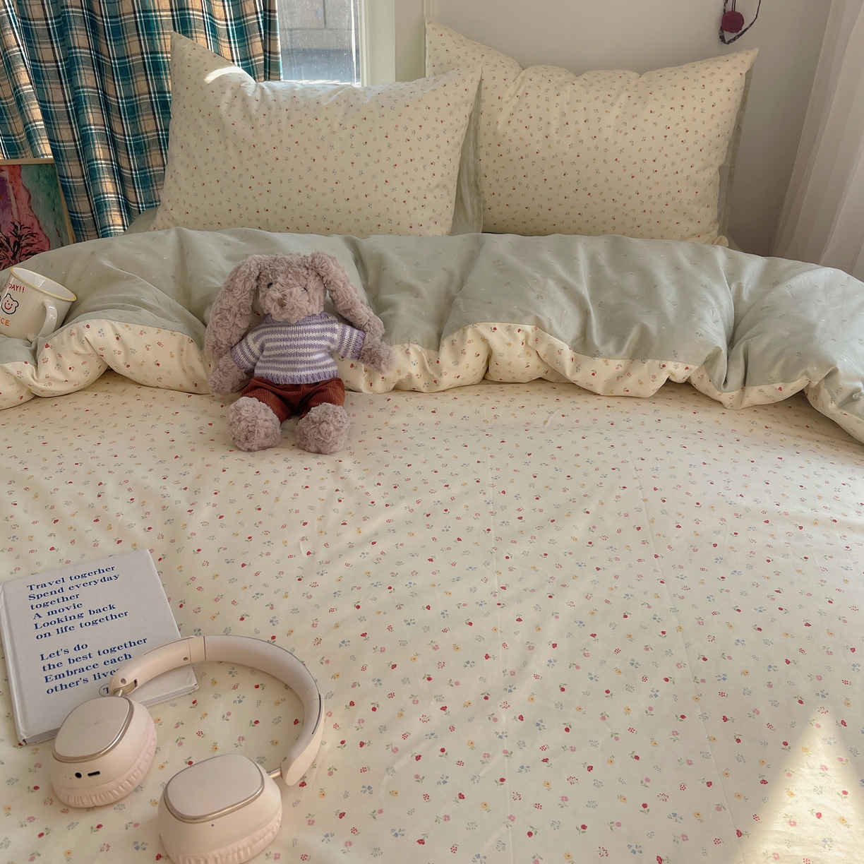 91家纺网 家纺一手货源 找家纺 XIWEN-希文家纺 2026春夏新款40支全棉纯棉13372小清新印花四件套 小野花