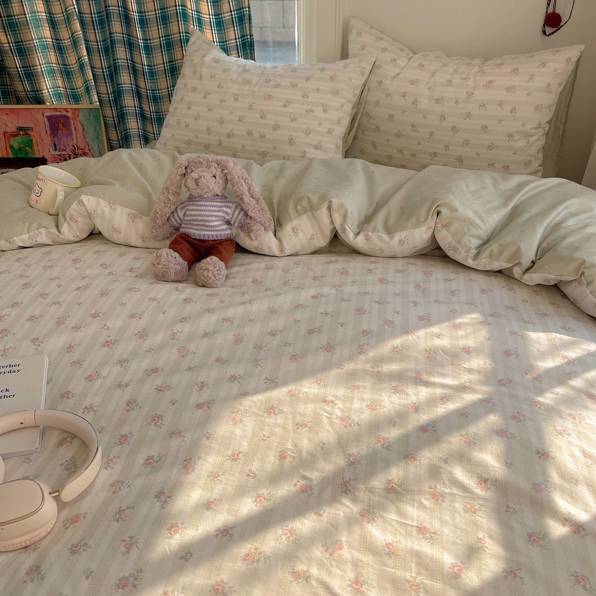 91家纺网 家纺一手货源 找家纺 XIWEN-希文家纺 2026春夏新款40支全棉纯棉13372小清新印花四件套 幸卉