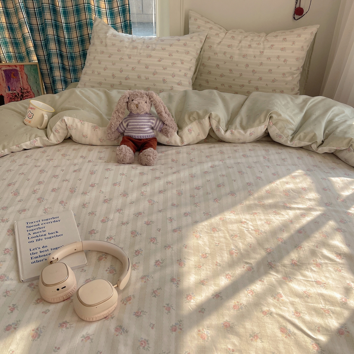 91家纺网 家纺一手货源 找家纺 XIWEN-希文家纺 2026春夏新款40支全棉纯棉13372小清新印花四件套 幸卉