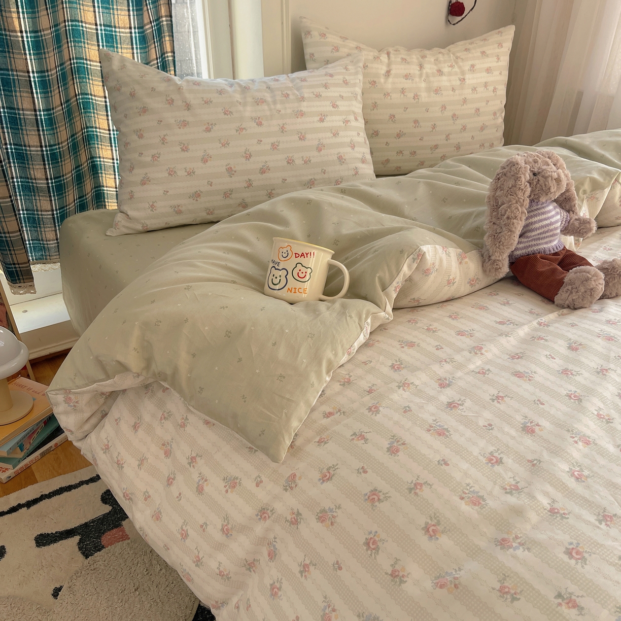 91家纺网 家纺一手货源 找家纺 XIWEN-希文家纺 2026春夏新款40支全棉纯棉13372小清新印花四件套 幸卉