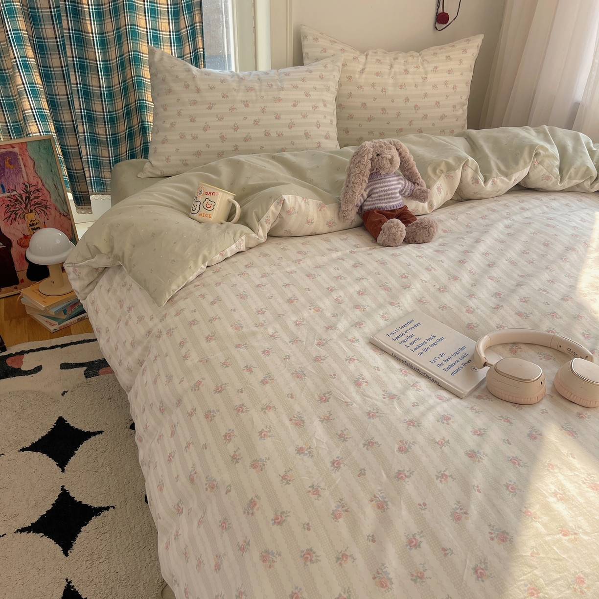 91家纺网 家纺一手货源 找家纺 XIWEN-希文家纺 2026春夏新款40支全棉纯棉13372小清新印花四件套 幸卉