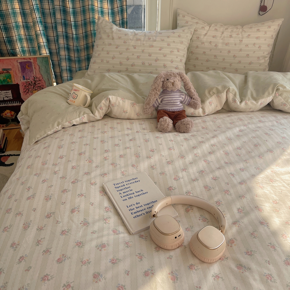 91家纺网 家纺一手货源 找家纺 XIWEN-希文家纺 2026春夏新款40支全棉纯棉13372小清新印花四件套 幸卉