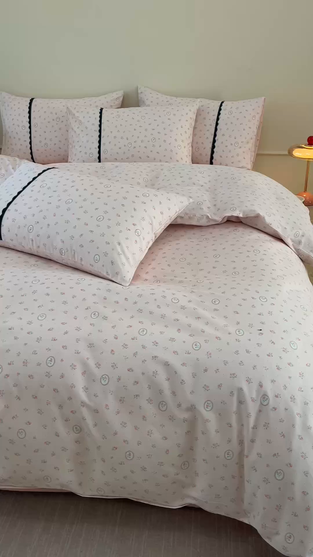 91家纺网 家纺一手货源 找家纺 （总）女子家纺 2026新款40支13070全棉纯棉斜纹印花蕾丝四件套