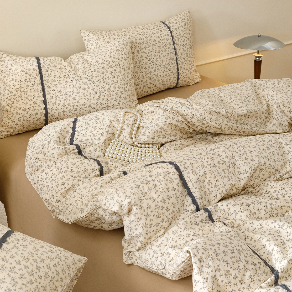 91家纺网 家纺一手货源 找家纺 （总）女子家纺 2026新款40支13070全棉纯棉斜纹印花蕾丝四件套