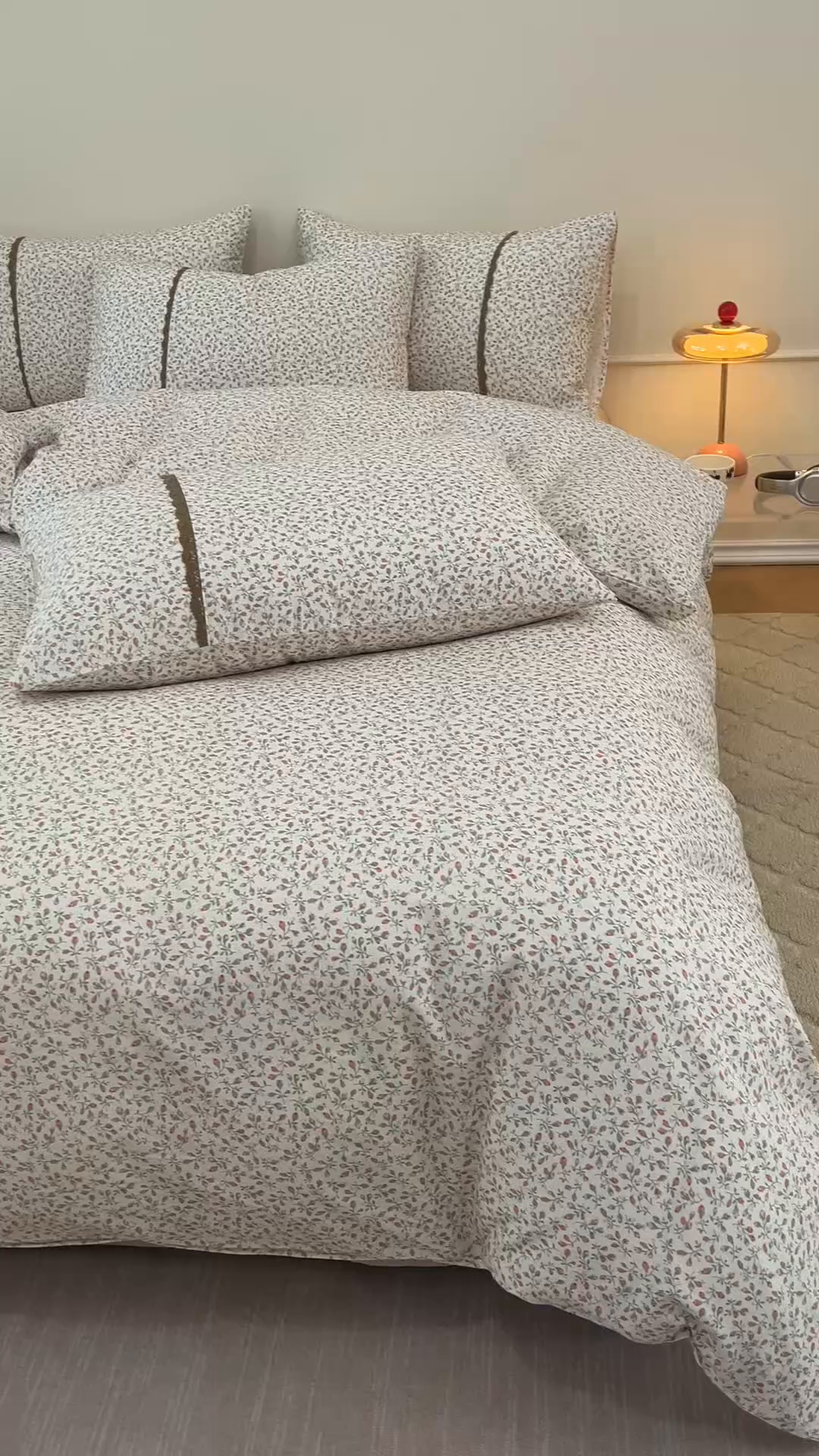 91家纺网 家纺一手货源 找家纺 女子家纺 2026新款40支13070全棉纯棉斜纹印花蕾丝四件套 含苞蔷薇