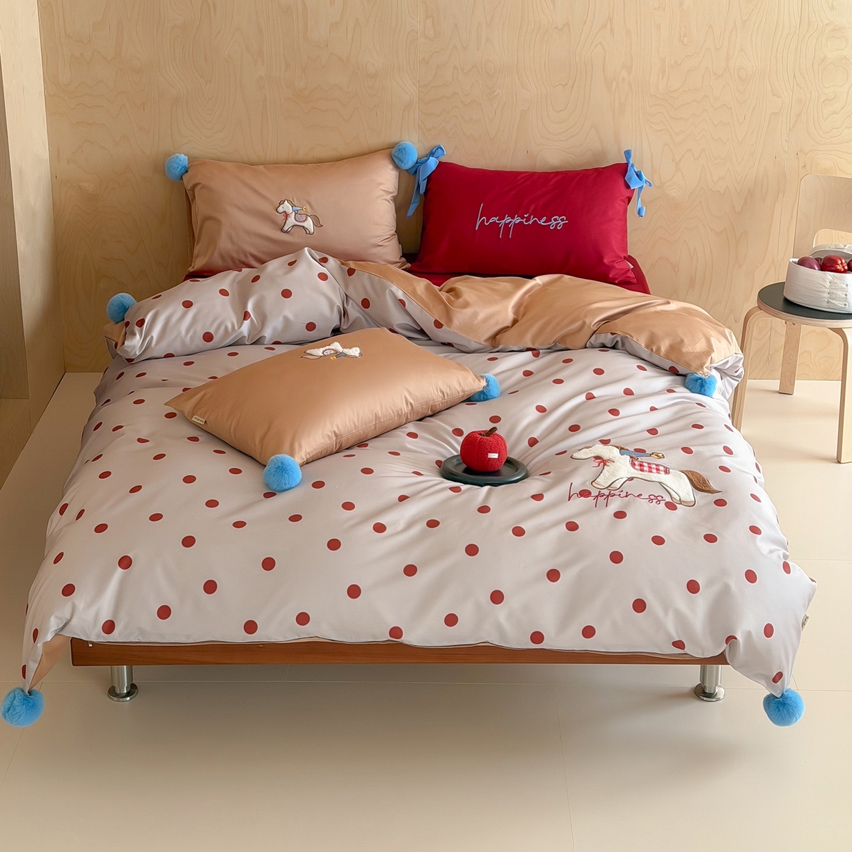 91家纺网 家纺一手货源 找家纺 桔子家纺 2026春夏新款100s全棉纯棉幸运系列四件套-场景二 幸运小马