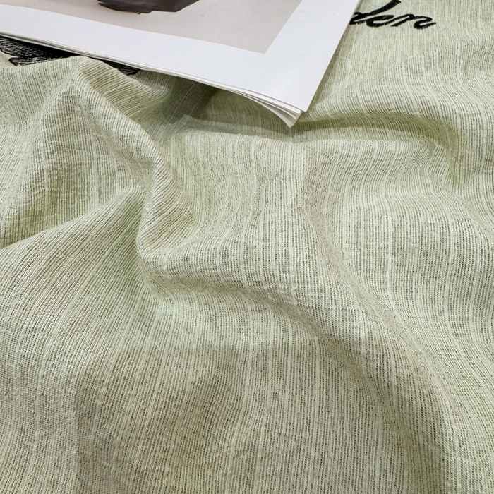 91家纺网 家纺一手货源 找家纺 艺玲家纺 2026新款提花色织麻刺绣花边四件套 轻风蝶影-浅绿