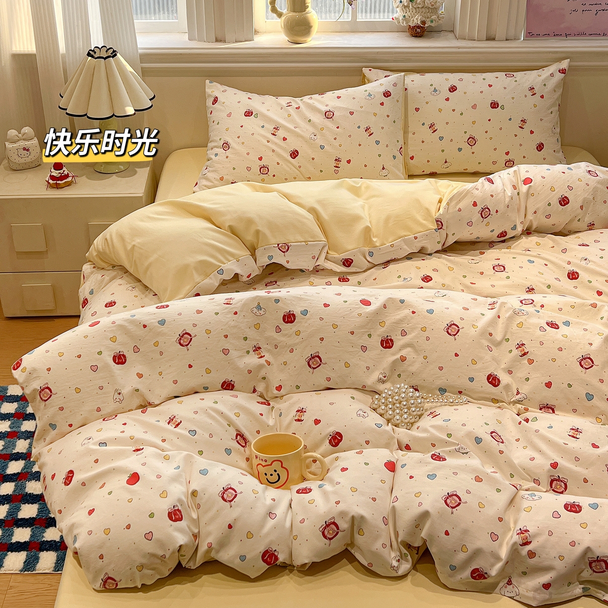 91家纺网 家纺一手货源 找家纺 （总）一比一家纺 2026新款古法水洗仿棉云感纱A类四件套