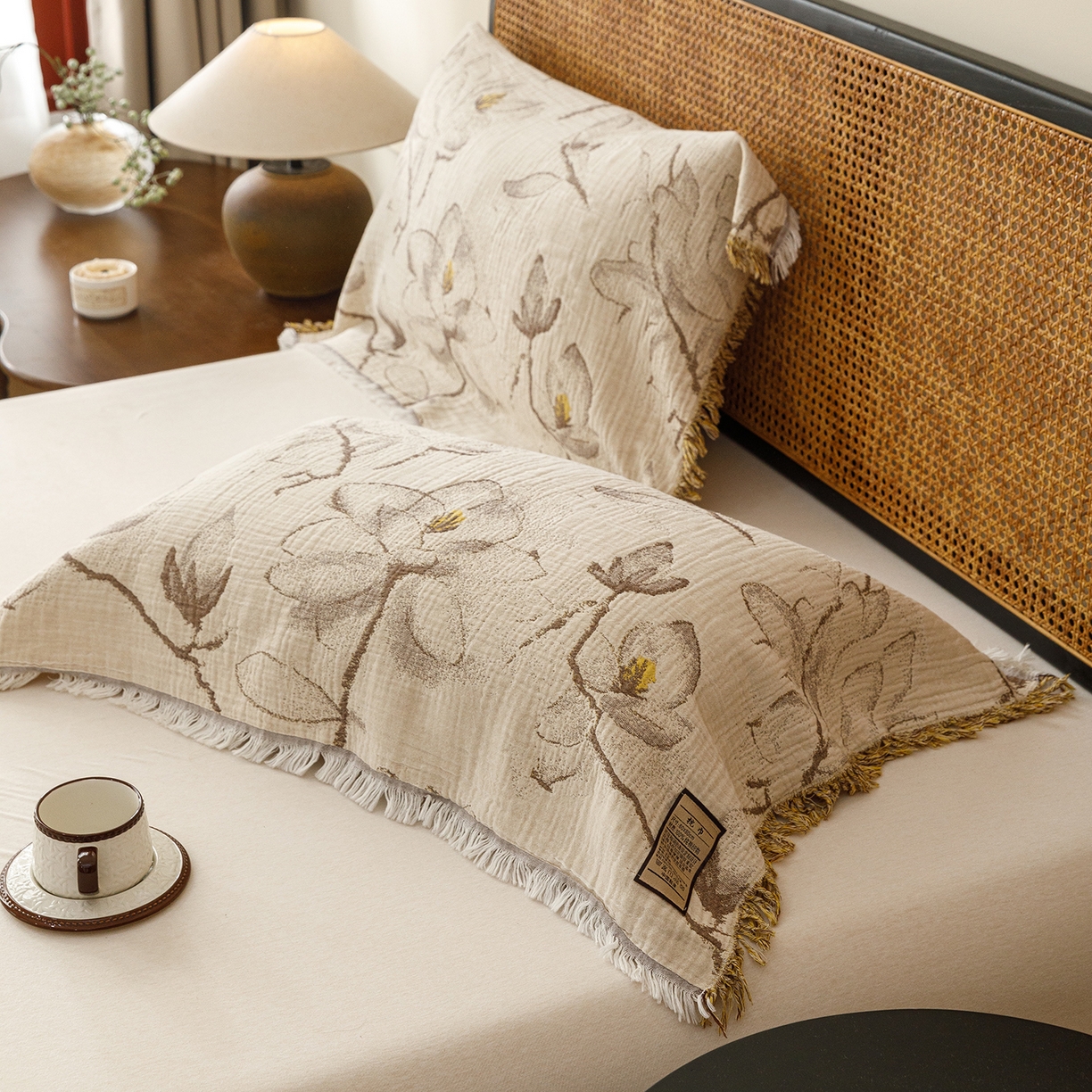 91家纺网 家纺一手货源 找家纺 （总）朴尔家纺-毛巾被 2026新款全棉60s精细纱流苏花边四层纱布毛巾被