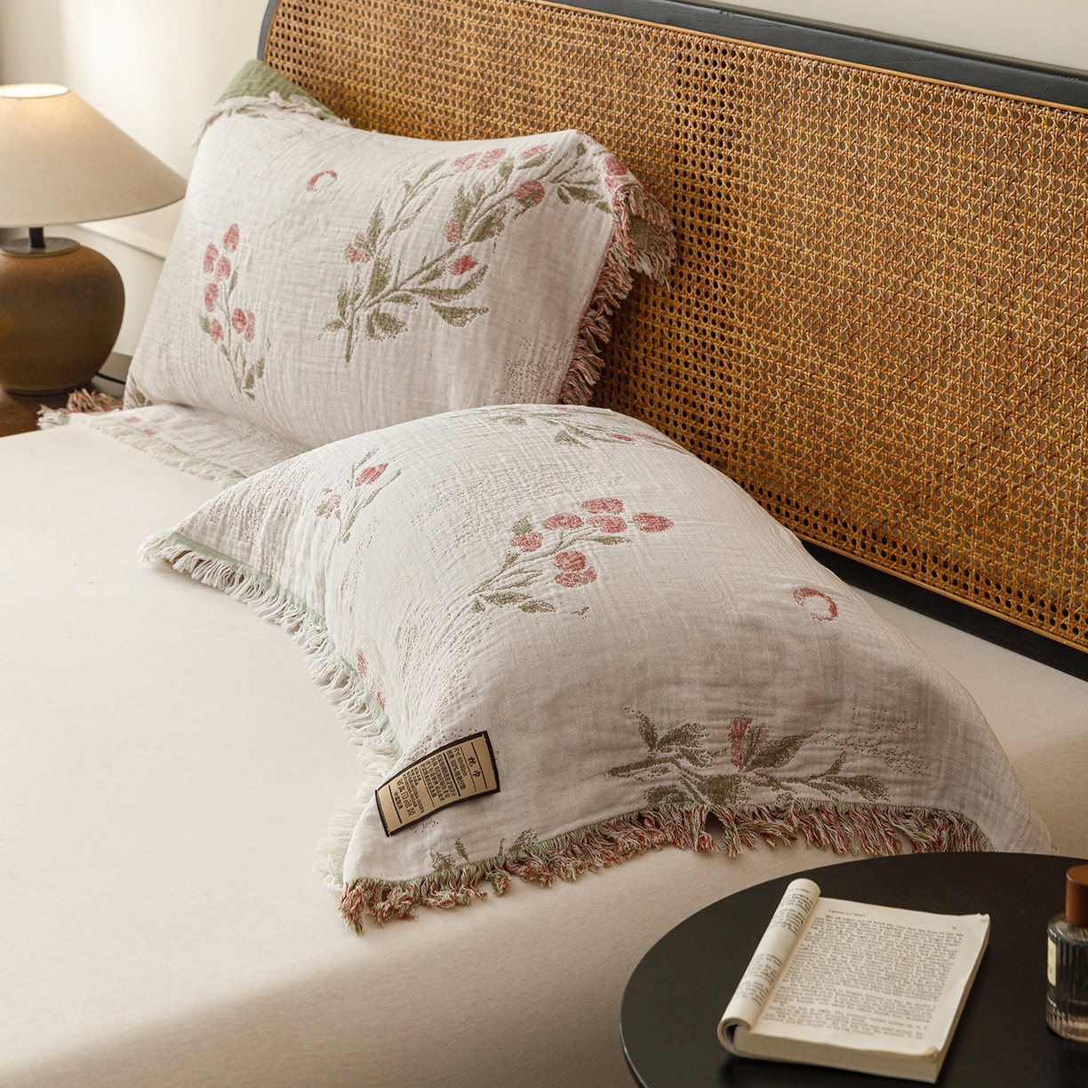 91家纺网 家纺一手货源 找家纺 朴尔家纺-毛巾被 2026新款全棉60s精细纱流苏花边四层纱布毛巾被 芝芝梅