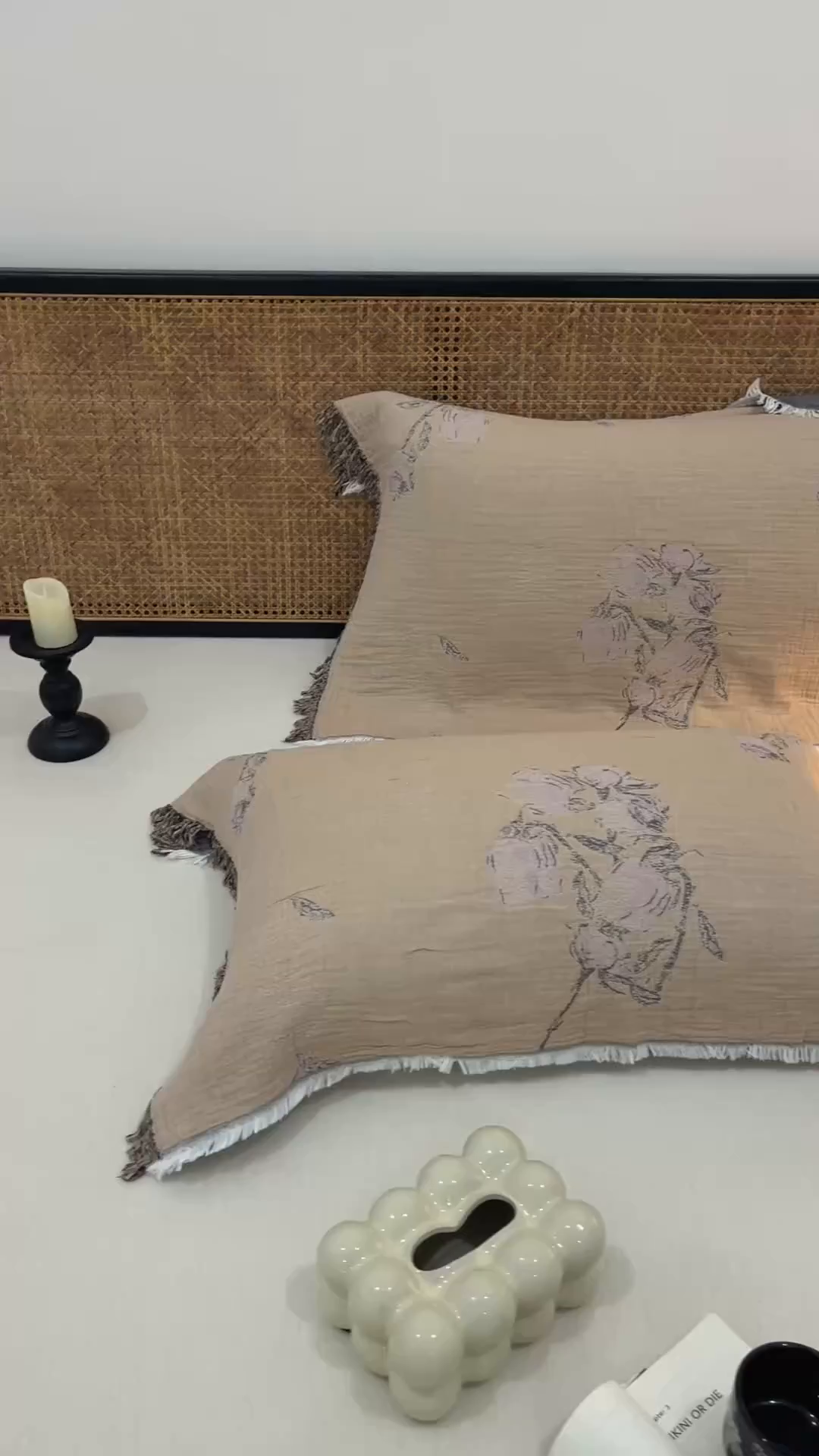 91家纺网 家纺一手货源 找家纺 朴尔家纺-毛巾被 2026新款全棉流苏巨大尺寸60S纱布枕巾 花饰