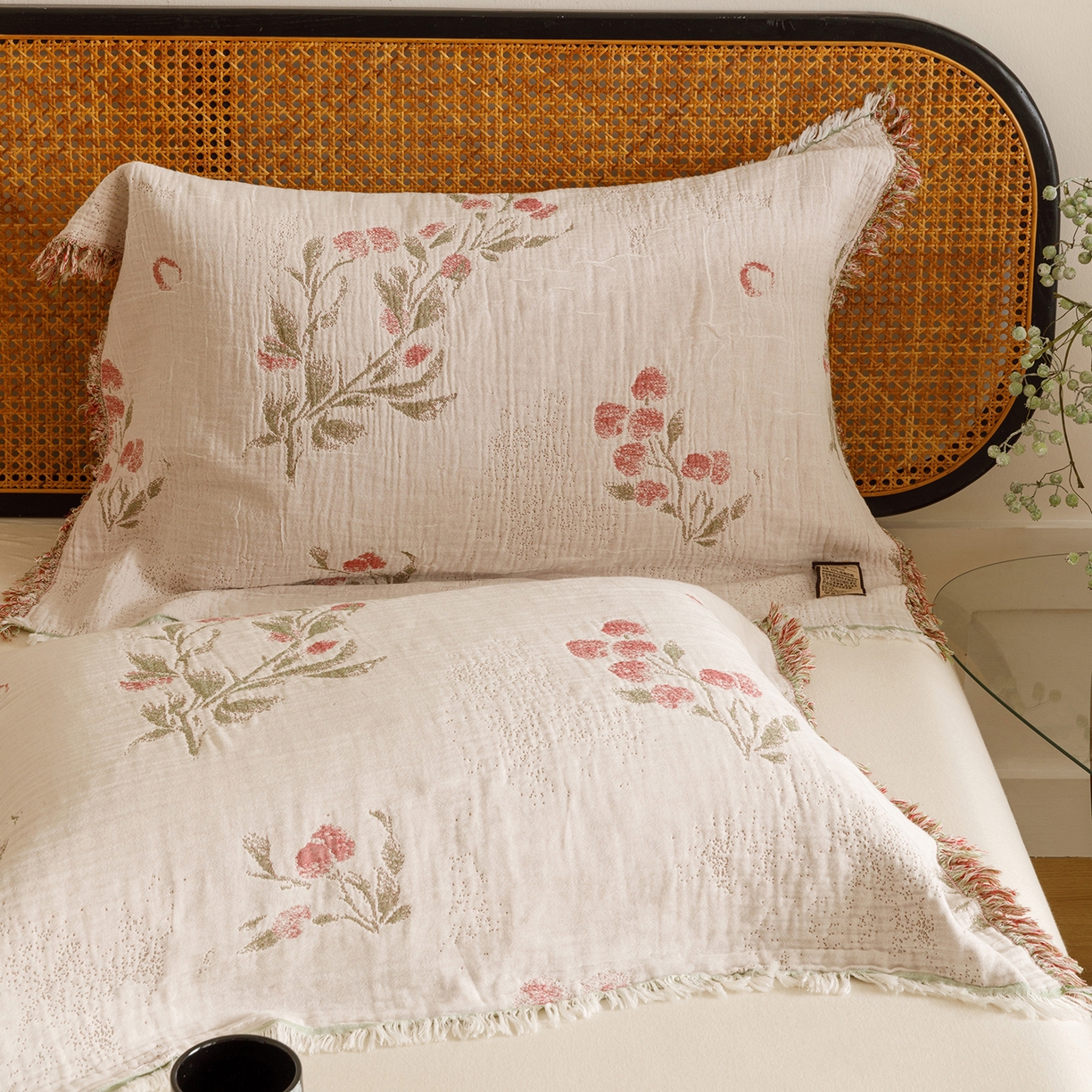 91家纺网 家纺一手货源 找家纺 朴尔家纺-毛巾被 2026新款全棉流苏巨大尺寸60S纱布枕巾 芝芝莓