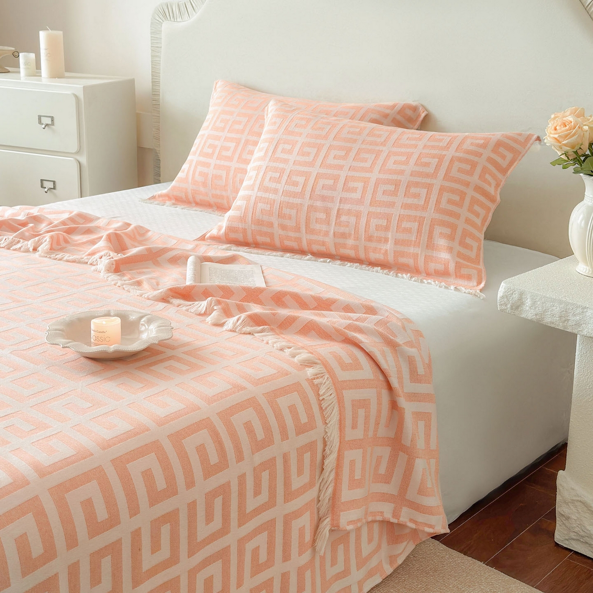 91家纺网 家纺一手货源 找家纺 （总）朴尔家纺-毛巾被 2026新款长绒棉100s贡缎丝光棉纯棉流苏纱布毛巾被三件套