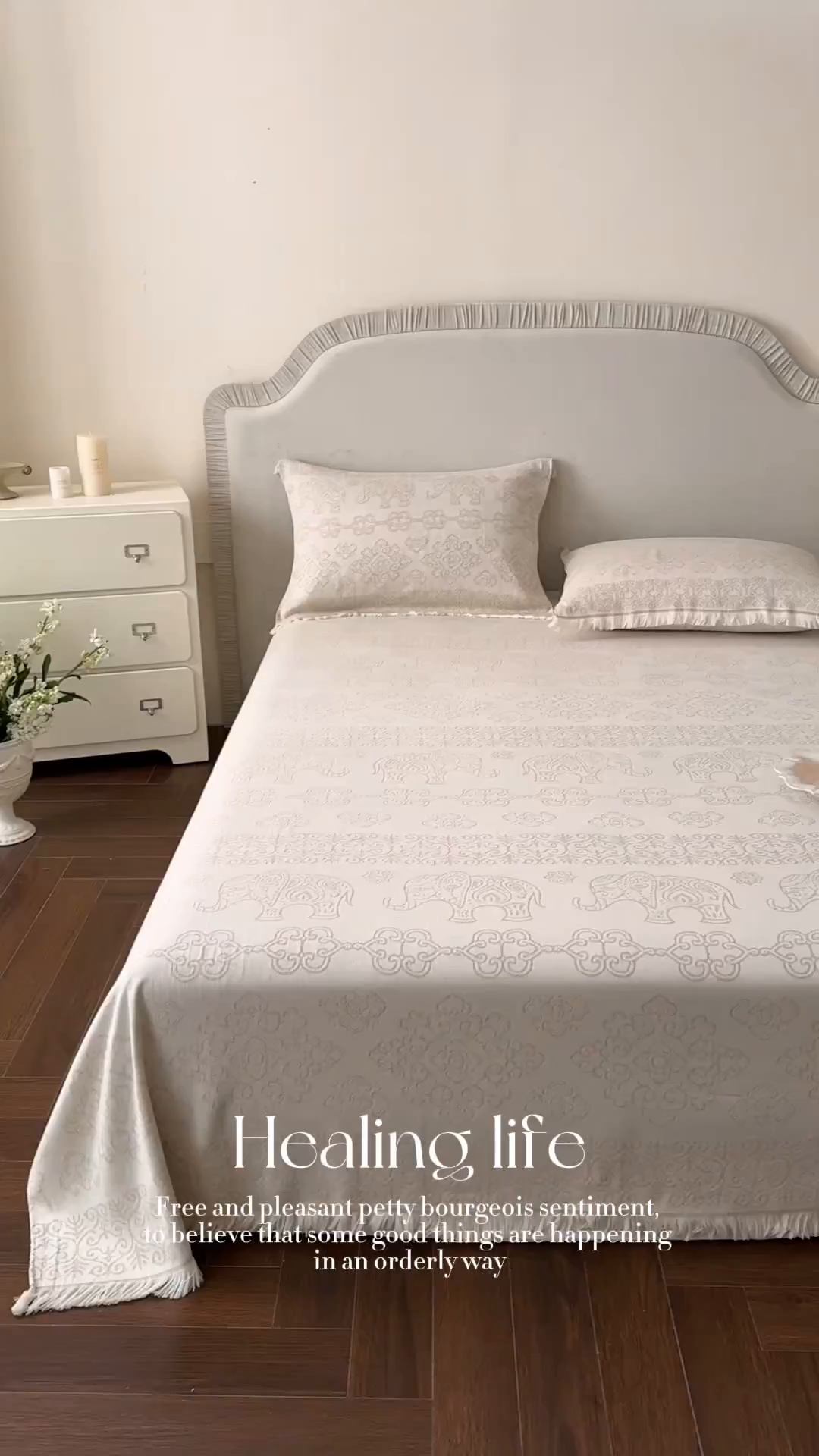 91家纺网 家纺一手货源 找家纺 朴尔家纺-毛巾被 2026新款长绒棉100s贡缎丝光棉纯棉流苏纱布毛巾被三件套 皇室吉象-驼