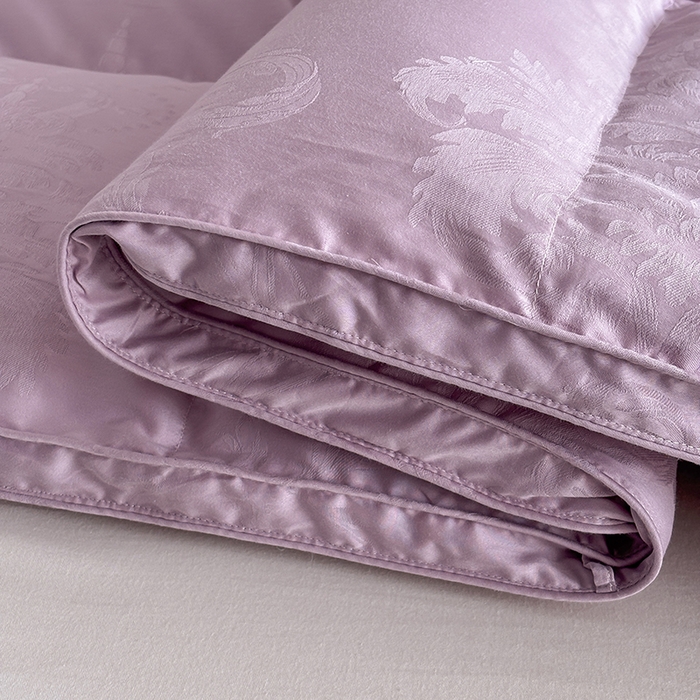 91家纺网 家纺一手货源 找家纺 全棉双层大提花羽绒被壳自充绒内胆套半成品提花被套专用被罩自制紫色