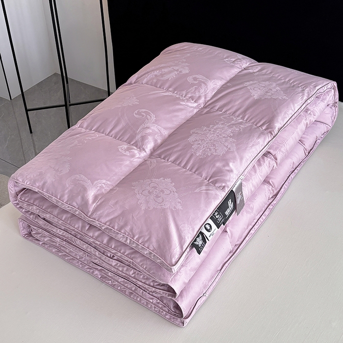 91家纺网 家纺一手货源 找家纺 全棉双层大提花羽绒被壳自充绒内胆套半成品提花被套专用被罩自制紫色
