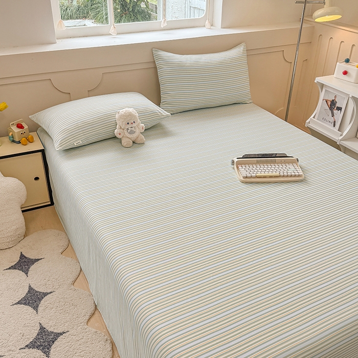 91家纺网 家纺一手货源 找家纺 爱彼家纺 2026新款升级细沙亲肤舒适原棉老粗布床单席子凉席 北望