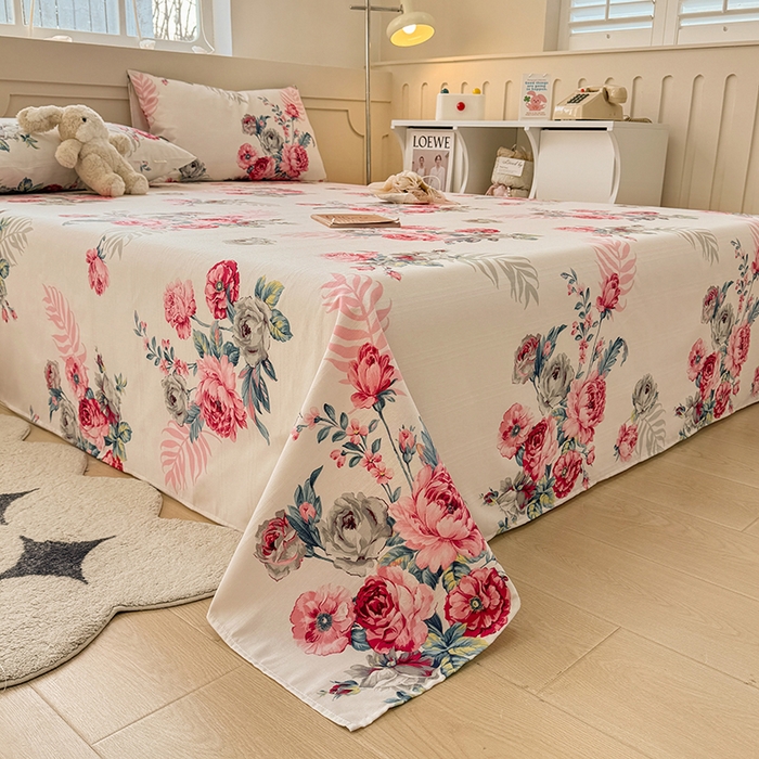 91家纺网 家纺一手货源 找家纺 爱彼家纺 2026新款升级细沙亲肤舒适原棉老粗布床单席子凉席 灿烂时光