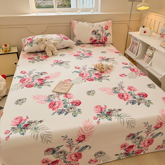 91家纺网 家纺一手货源 找家纺 爱彼家纺 2026新款升级细沙亲肤舒适原棉老粗布床单席子凉席 灿烂时光