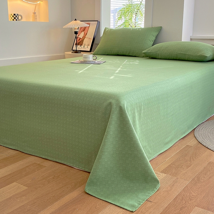 91家纺网 家纺一手货源 找家纺 爱彼家纺 2026新款升级细沙亲肤舒适原棉老粗布床单席子凉席 橄榄绿