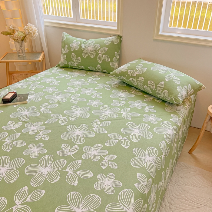 91家纺网 家纺一手货源 找家纺 爱彼家纺 2026新款升级细沙亲肤舒适原棉老粗布床单席子凉席 花清舞绿