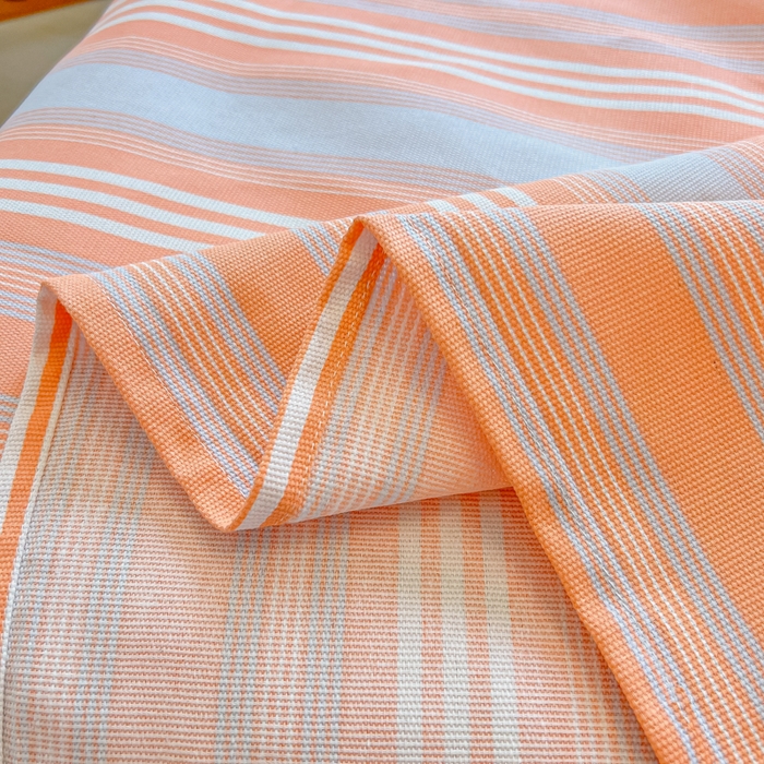 91家纺网 家纺一手货源 找家纺 爱彼家纺 2026新款升级细沙亲肤舒适原棉老粗布床单席子凉席 桔灰细条