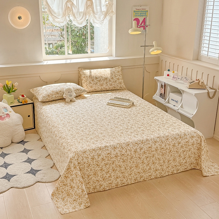 91家纺网 家纺一手货源 找家纺 爱彼家纺 2026新款升级细沙亲肤舒适原棉老粗布床单席子凉席 锦绣花舞