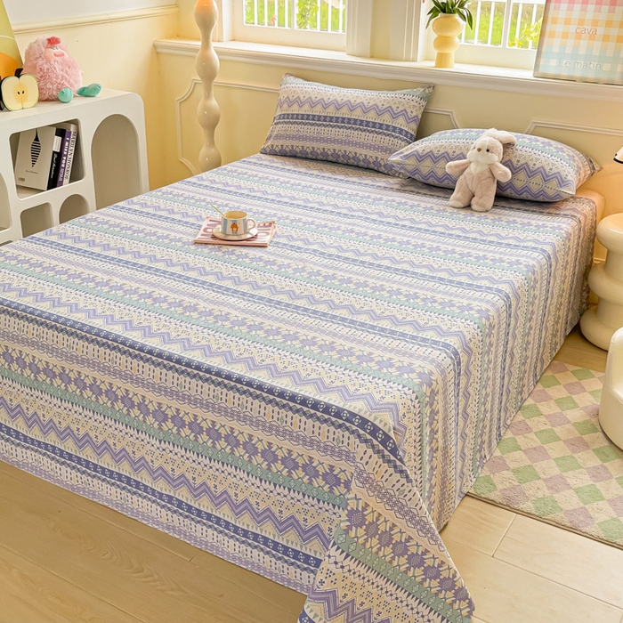 91家纺网 家纺一手货源 找家纺 爱彼家纺 2026新款升级细沙亲肤舒适原棉老粗布床单席子凉席 向往米兰条