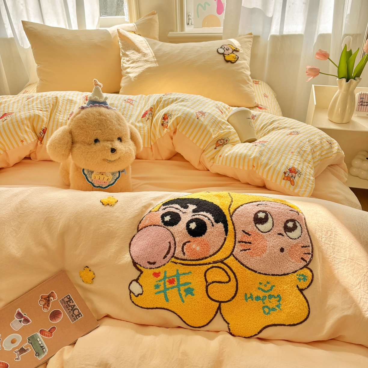 91家纺网 家纺一手货源 找家纺 色鬼布艺高端家居主号 2026新款古法毛巾绣四件套 吹泡泡小星