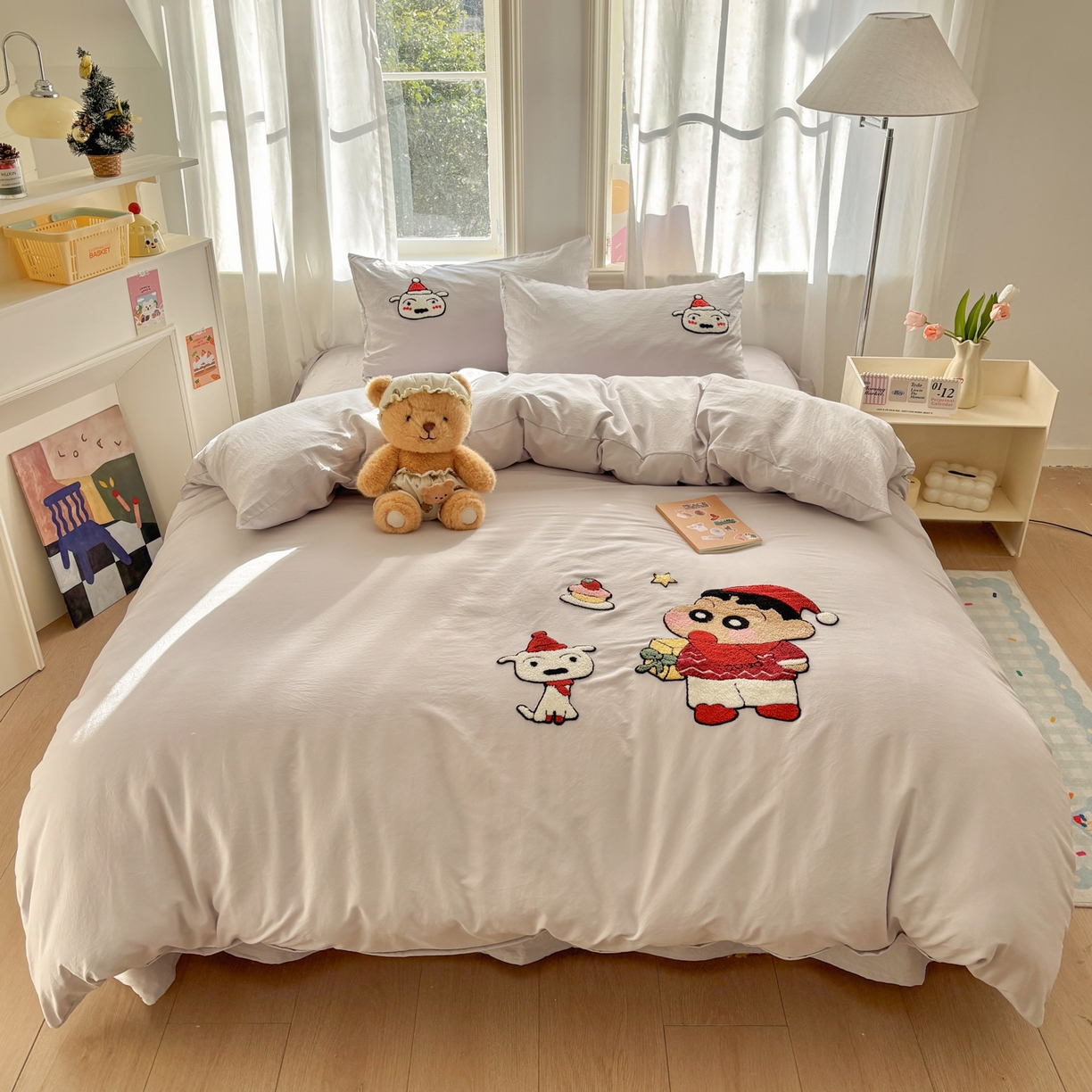 91家纺网 家纺一手货源 找家纺 色鬼布艺高端家居主号 2026新款古法毛巾绣四件套 狗狗小新