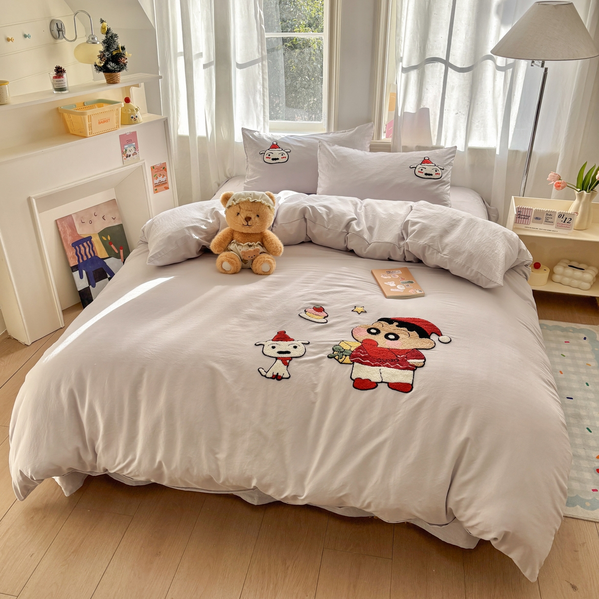 91家纺网 家纺一手货源 找家纺 色鬼布艺高端家居主号 2026新款古法毛巾绣四件套 狗狗小新