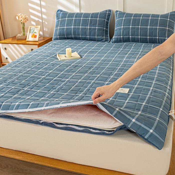 （总）萌飞 2024新款四季款秋冬两用可拆洗棉花学生床垫子牛奶绒褥子