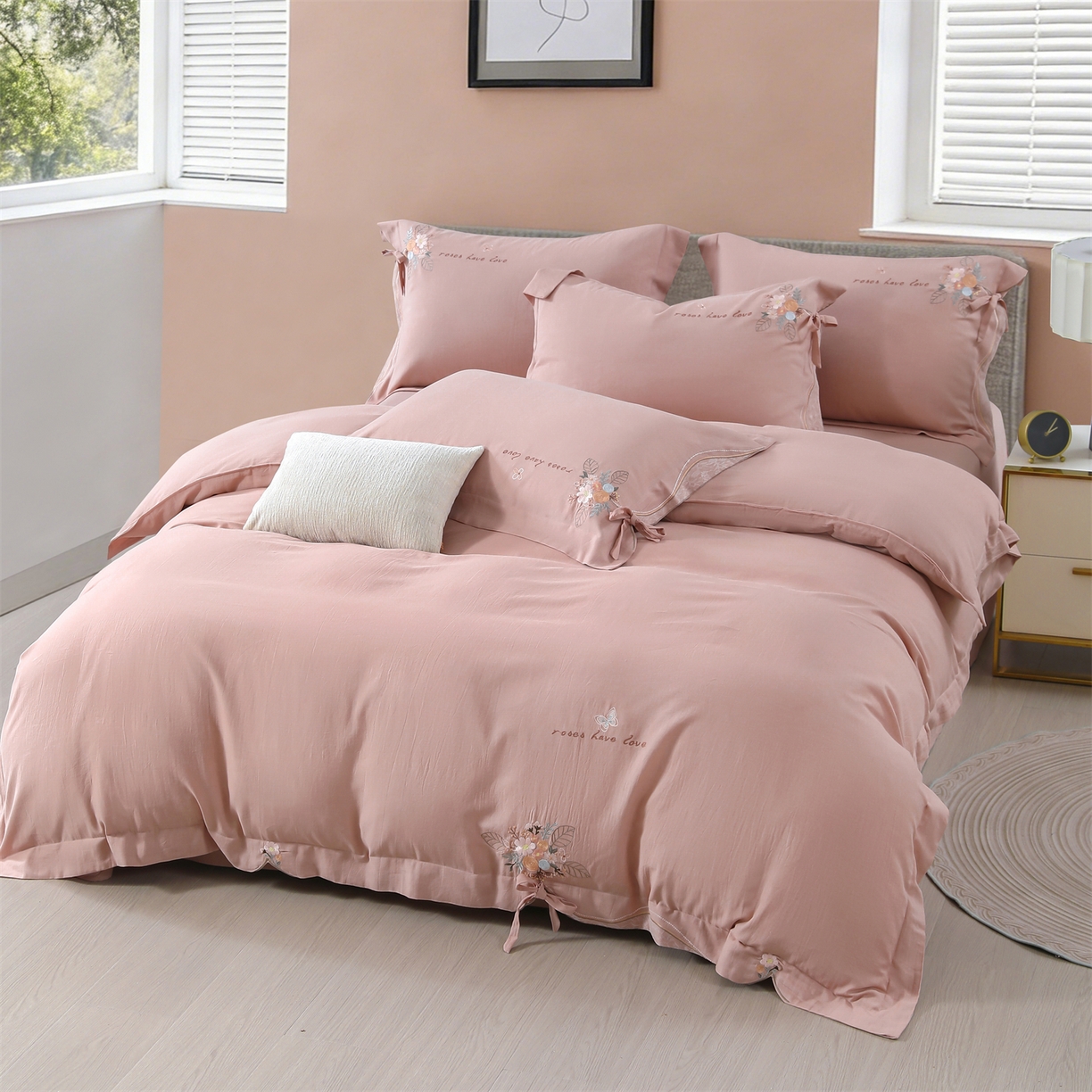 91家纺网 家纺一手货源 找家纺 （总）优姿家纺 2026新款全棉棉麻绣花四件套