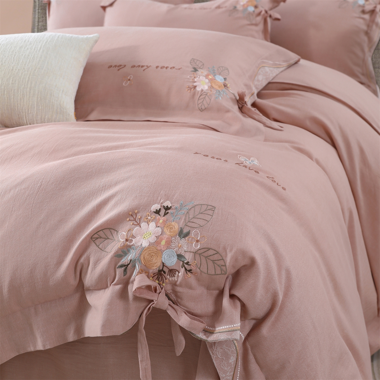 91家纺网 家纺一手货源 找家纺 （总）优姿家纺 2026新款全棉棉麻绣花四件套