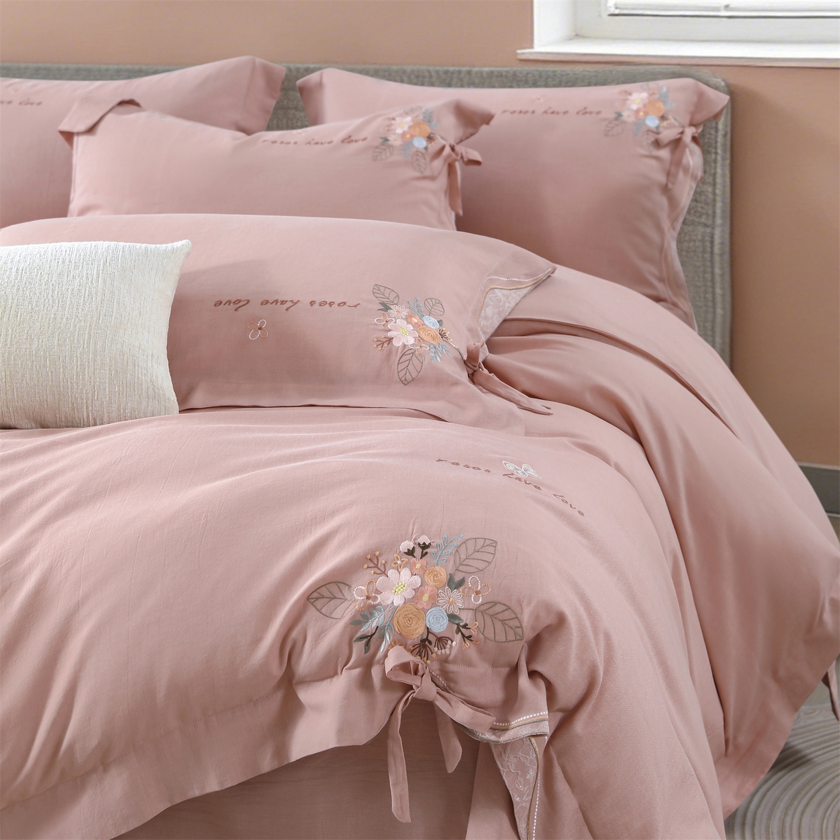 91家纺网 家纺一手货源 找家纺 （总）优姿家纺 2026新款全棉棉麻绣花四件套