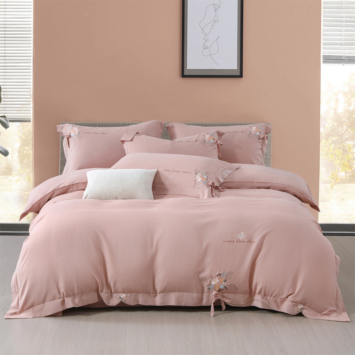 91家纺网 家纺一手货源 找家纺 （总）优姿家纺 2026新款全棉棉麻绣花四件套