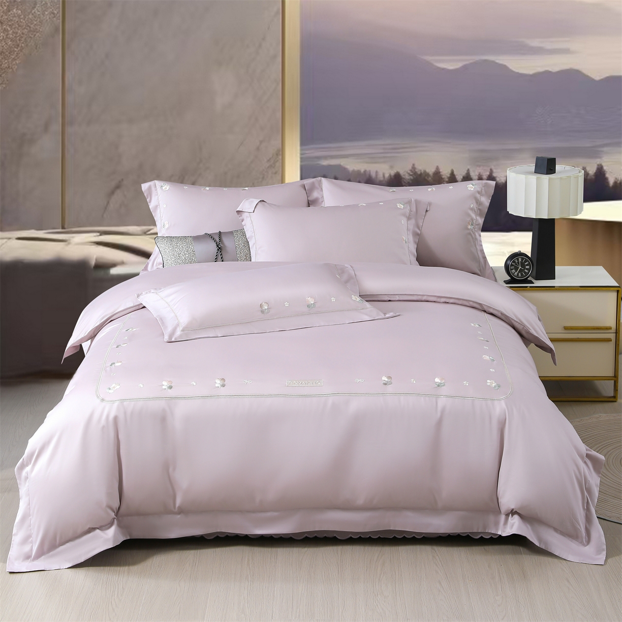 91家纺网 家纺一手货源 找家纺 （总）优姿家纺 2026新款全棉棉麻绣花四件套