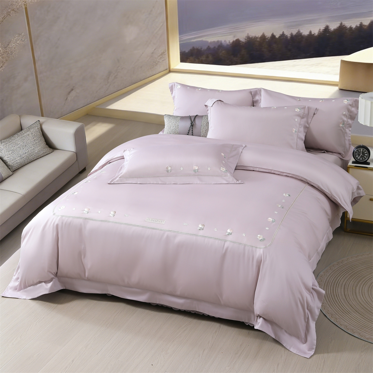 91家纺网 家纺一手货源 找家纺 （总）优姿家纺 2026新款天丝绣花床裙四件套