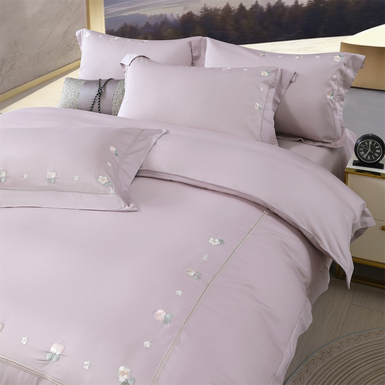 91家纺网 家纺一手货源 找家纺 （总）优姿家纺 2026新款天丝绣花床裙四件套