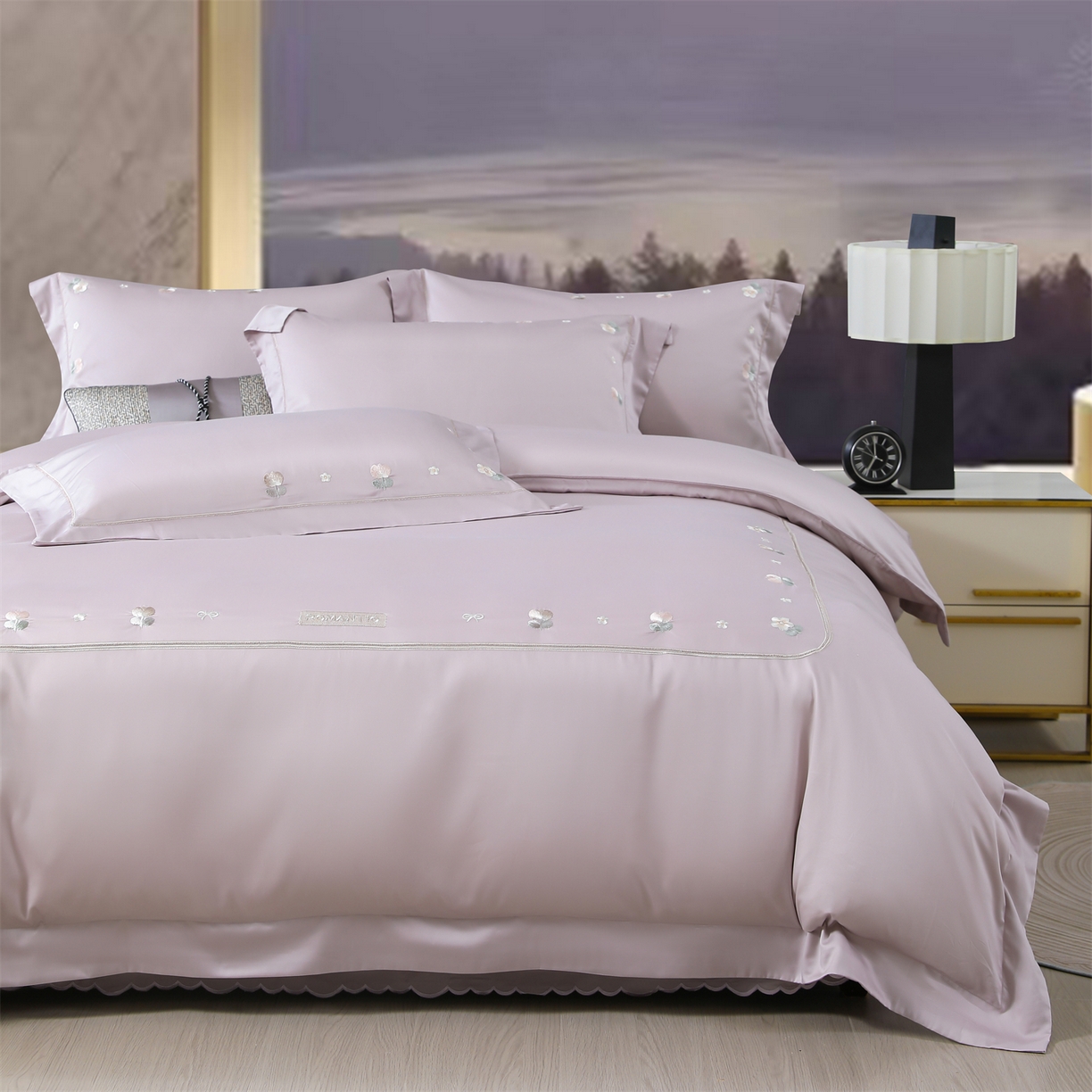 91家纺网 家纺一手货源 找家纺 （总）优姿家纺 2026新款天丝绣花床裙四件套