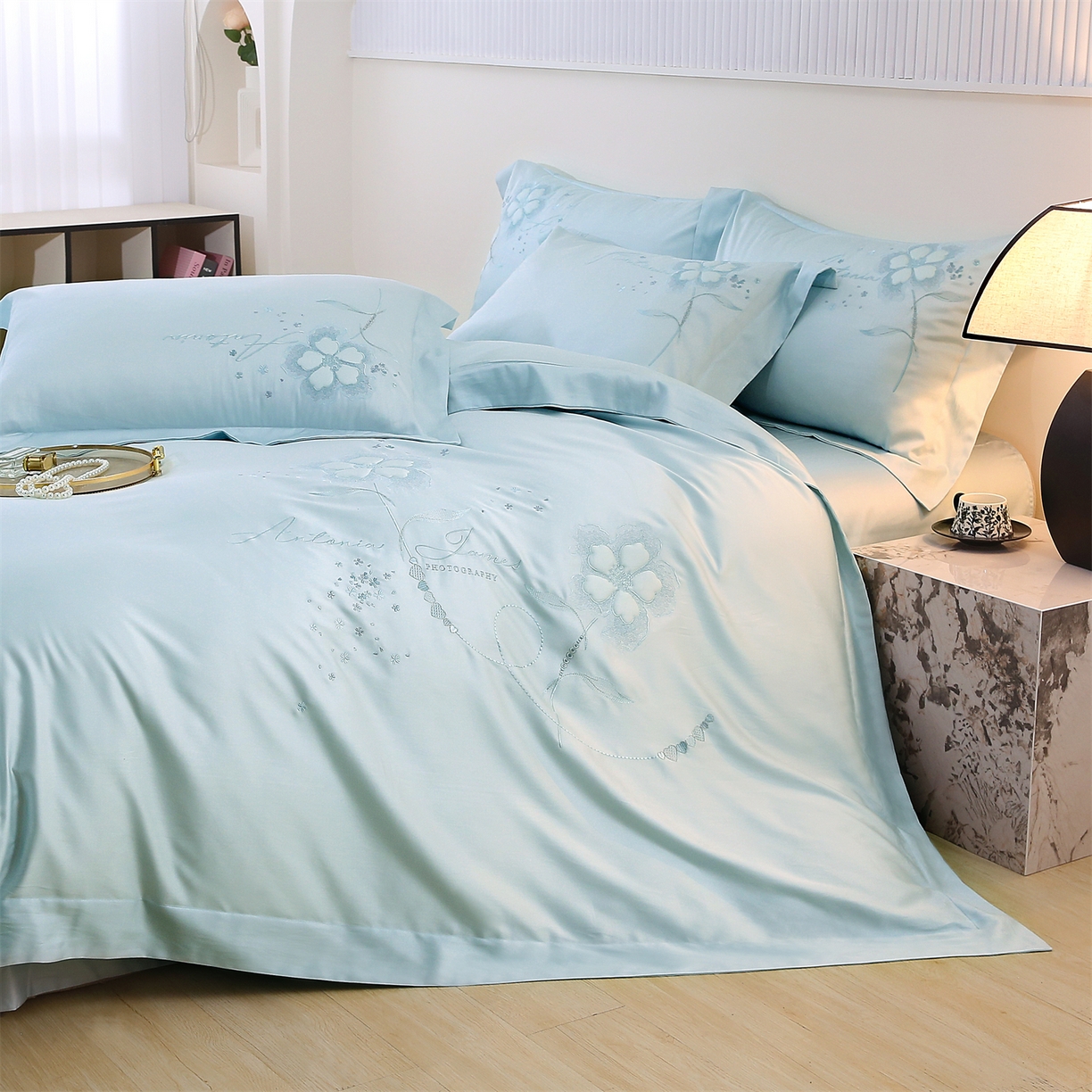 91家纺网 家纺一手货源 找家纺 （总）优姿家纺 2026新款天丝绣花四件套