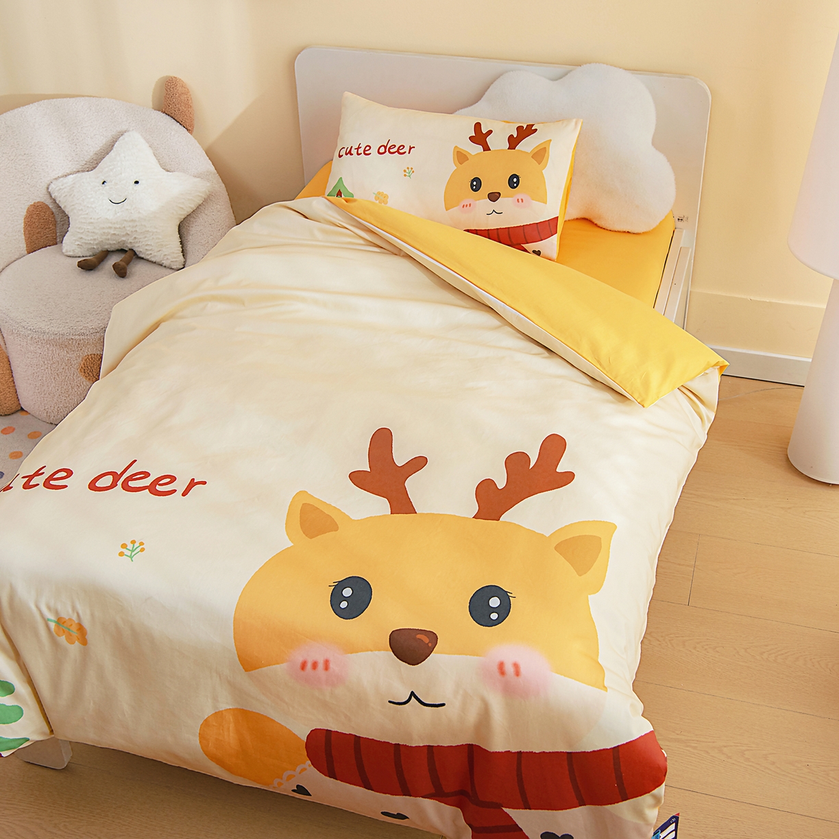 91家纺网 家纺一手货源 找家纺 （总）御棉坊 2026新款A类40S全棉数码印花-萌萌季系列幼儿园儿童套件