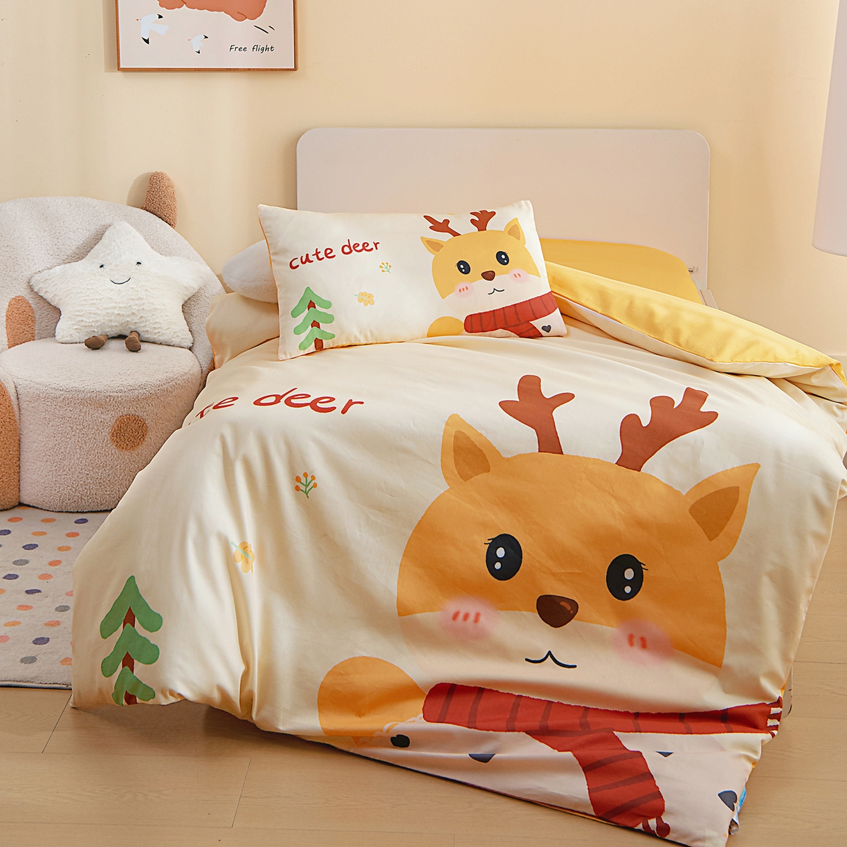 91家纺网 家纺一手货源 找家纺 （总）御棉坊 2026新款A类40S全棉数码印花-萌萌季系列幼儿园儿童套件