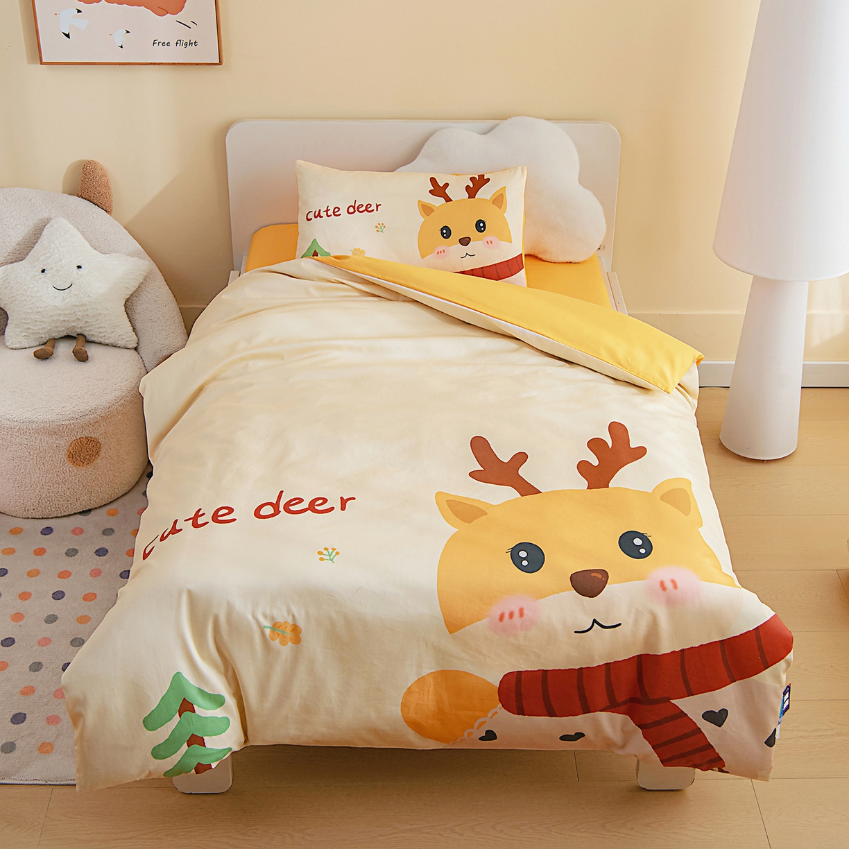 91家纺网 家纺一手货源 找家纺 （总）御棉坊 2026新款A类40S全棉数码印花-萌萌季系列幼儿园儿童套件