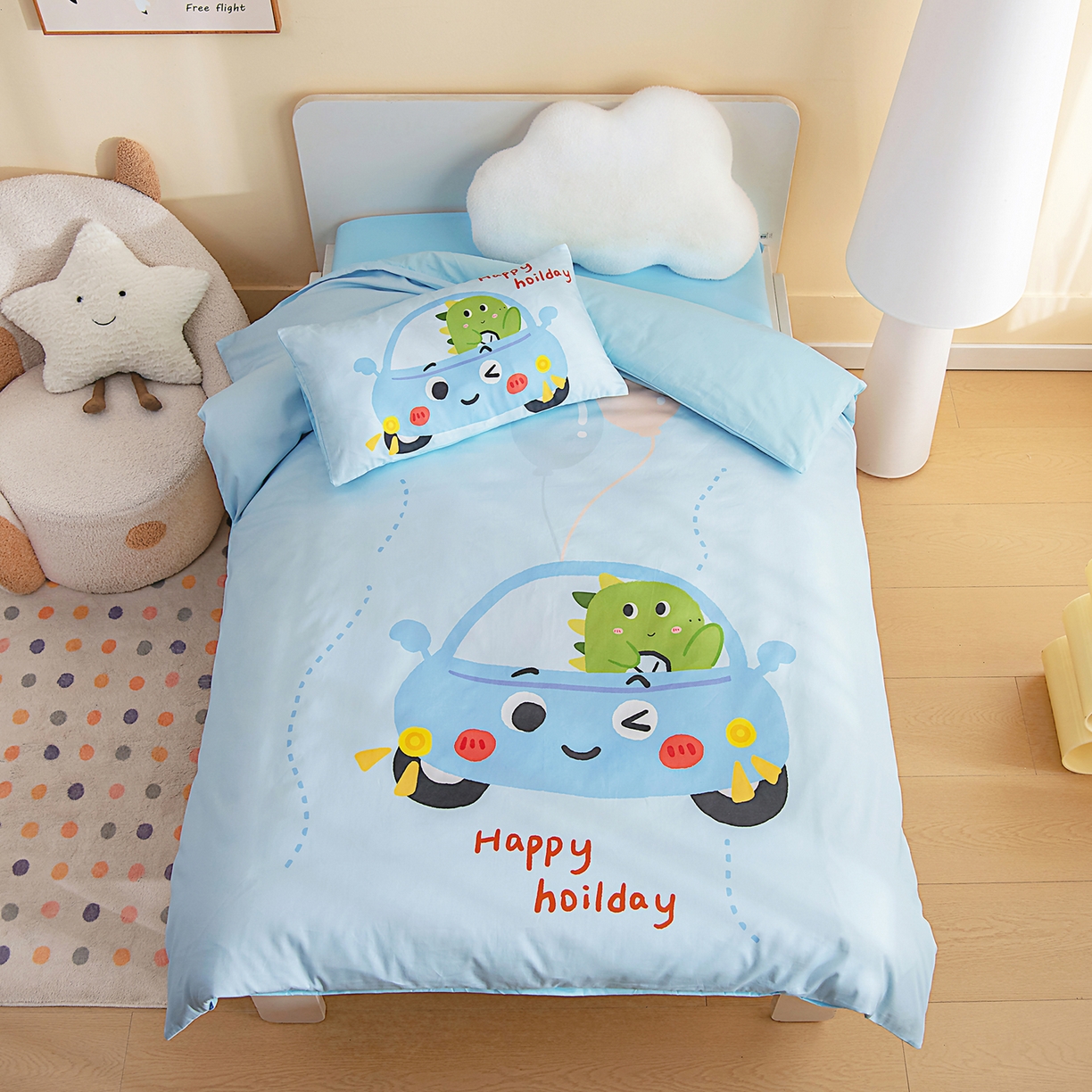 91家纺网 家纺一手货源 找家纺 （总）御棉坊 2026新款A类40S全棉数码印花-萌萌季系列幼儿园儿童套件