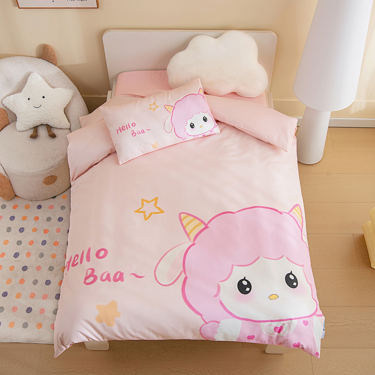 91家纺网 家纺一手货源 找家纺 （总）御棉坊 2026新款A类40S全棉数码印花-萌萌季系列幼儿园儿童套件