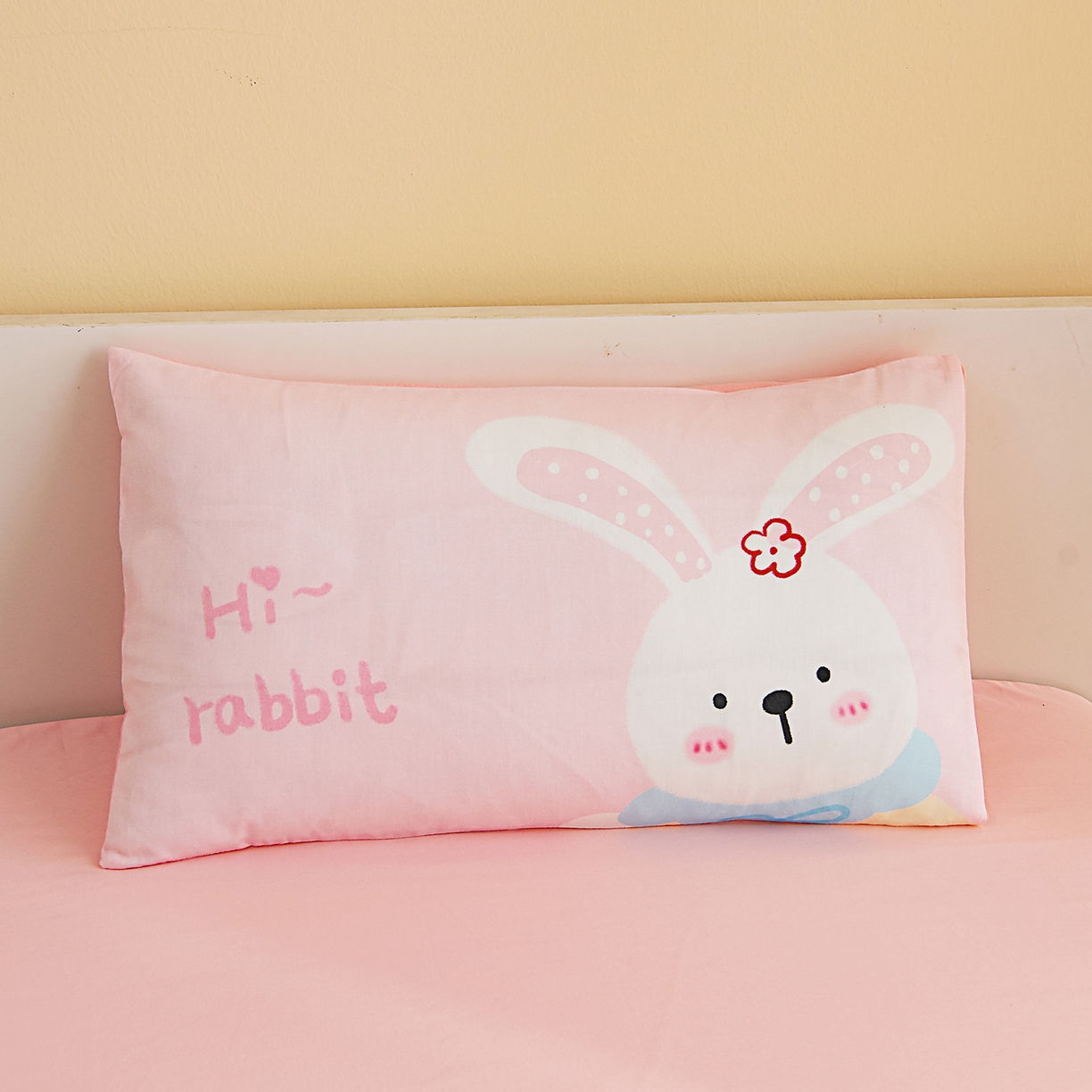 91家纺网 家纺一手货源 找家纺 御棉坊 2026新款A类40S全棉数码印花-萌萌季系列幼儿园儿童套件 萌萌小花兔