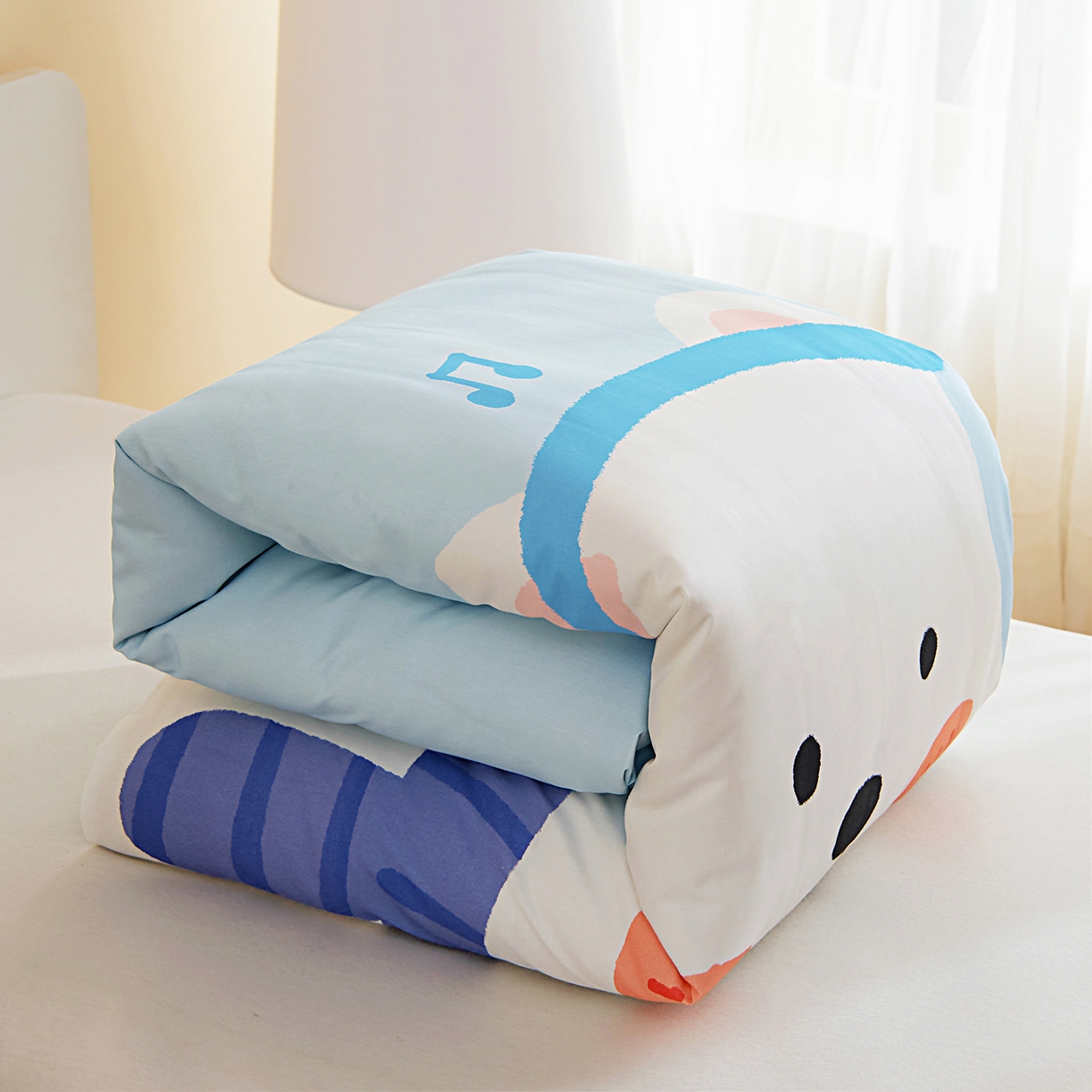 91家纺网 家纺一手货源 找家纺 御棉坊 2026新款A类40S全棉数码印花-萌萌季系列幼儿园儿童套件 萌萌音乐狗